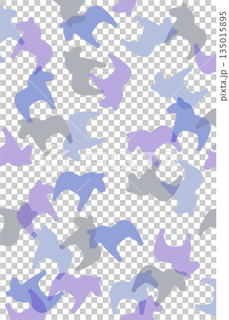 Background illustration of overlapping horse-shaped paper cutouts in blue 135015895