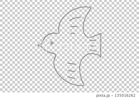 北歐風格的飛鳥線條畫，灰色 135016262