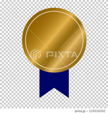 簡潔的圖示設計，配上青銅獎章式徽章和藍色絲帶。 135016502