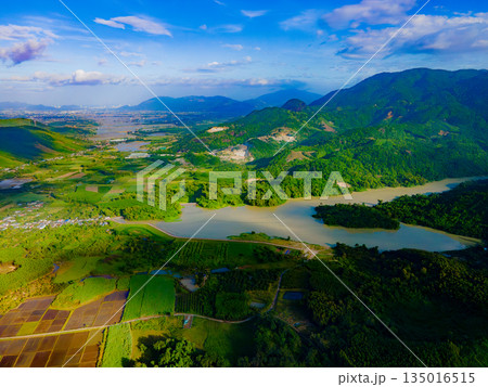 An artificial lake among the hills. An artificial lake among the hills. 135016515