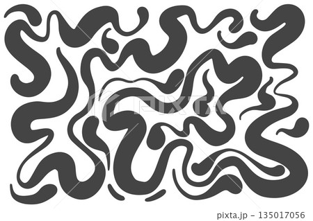Abstract organic shapes and fluid forms. Dynamic splash pattern. Bold graphic elements with irregular curves for modern design projects and creative backgrounds. Vector illustration 135017056