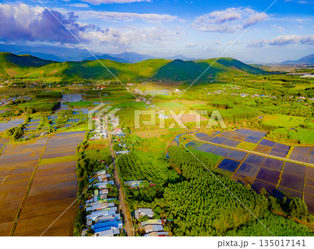 An artificial lake among the hills. 135017141