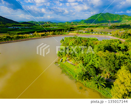 An artificial lake among the hills. An artificial lake among the hills. 135017144