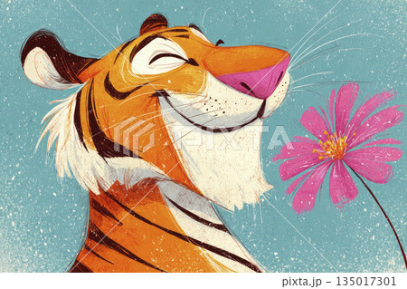 Illustration animal poster, Funky style, Generative AI 135017301