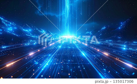 未来・テクノロジーを表現したデジタル背景 135017306