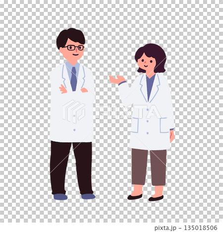 男女の医師のイラスト 男女の医師のイラスト 135018506