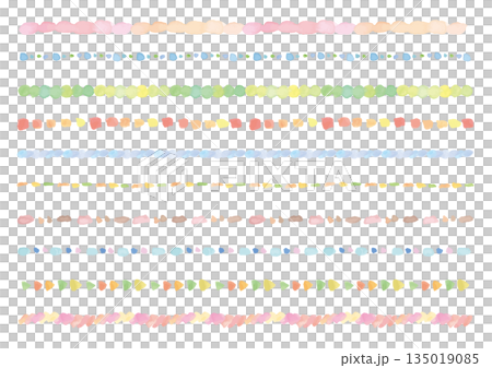 Cute watercolor hand-painted decorative line set of 10 135019085