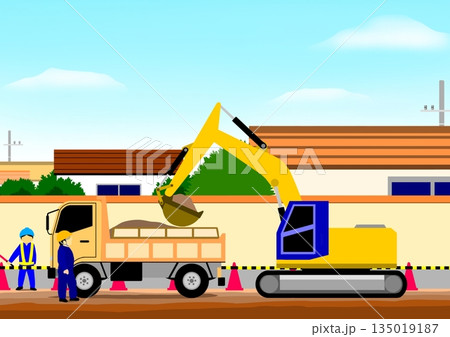 道路工事 道路工事 135019187