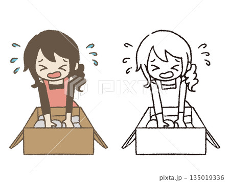 荷造りが終わらない女性 荷造りが終わらない女性 135019336