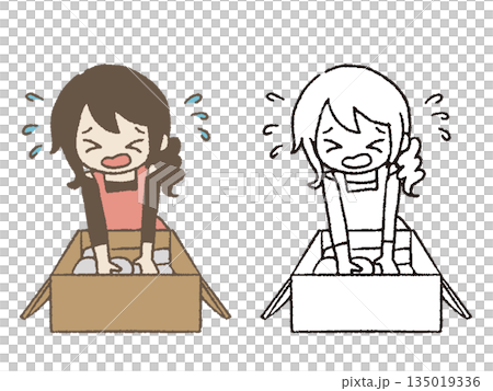 荷造りが終わらない女性 荷造りが終わらない女性 135019336