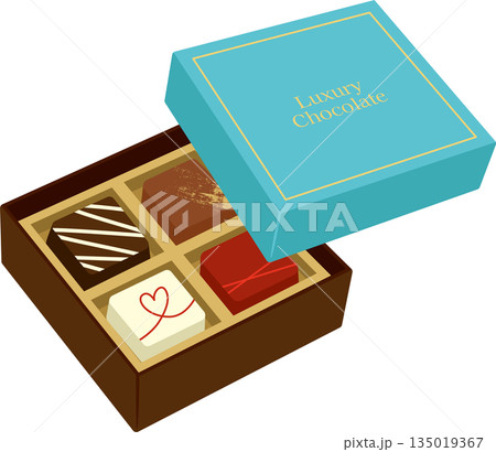 ミニマルデザインの高級チョコレートボックス ミニマルデザインの高級チョコレートボックス 135019367