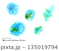 水彩にじみイラストのセット 135019794