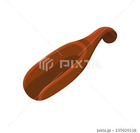 Wooden spatula for cooking. Kitchen utensil. Flat vector illustration on white background 135020116