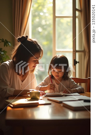 母と子供の家庭学習 135020141
