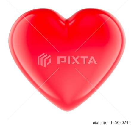 Glossy red heart. 3D rendering Glossy red heart. 3D rendering 135020249