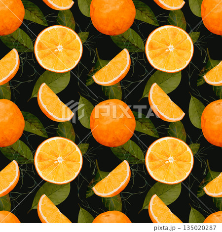 Vibrant Watercolor Depictions Of Orange Slices Promote Fresh Nutritious Branding And Online Presence 135020287