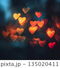 abstract bokeh lights shaped like hearts, generative ai 135020411
