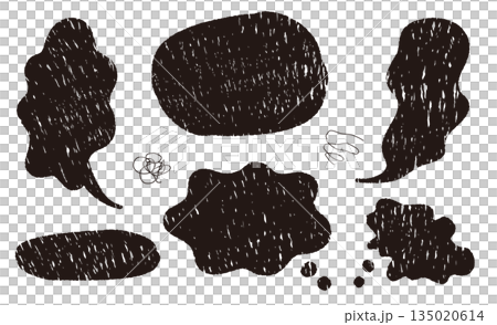 A set of speech bubbles to express worries, dissatisfaction, and sad feelings. A frame to express a vague feeling. 135020614