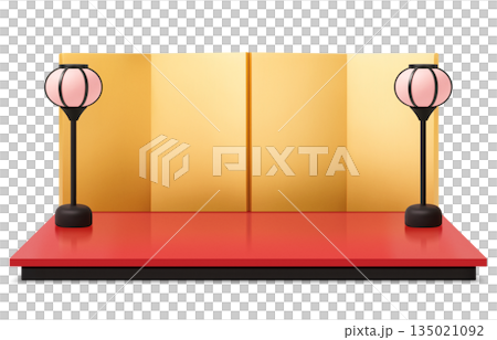 ひな祭り イラスト リアル 雛人形 3D 135021092