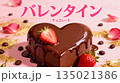 バレンタインのハート型のチョコレートケーキ 135021386