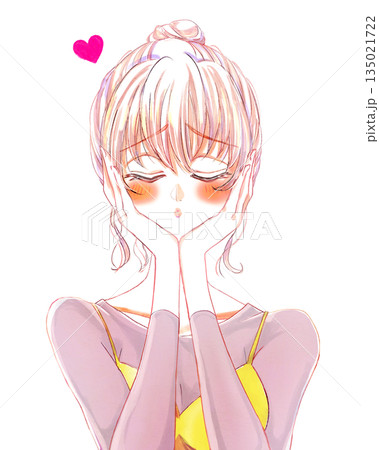 恋に悩む女性　私服 135021722