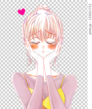 恋に悩む女性　私服 135021722