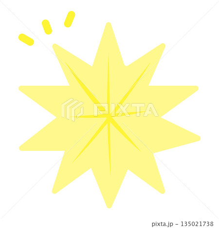 Yellow Sparkle Starburst Flat Light Burst Vector Illustration 135021738