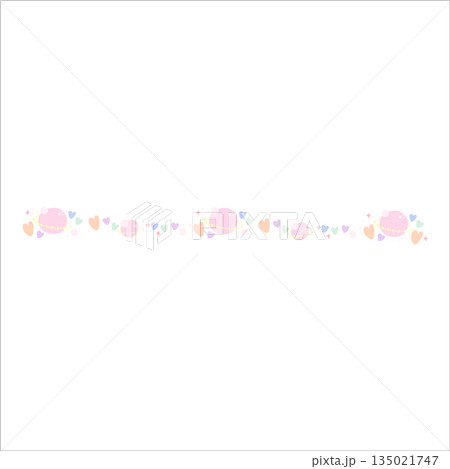Adorable Pastel Colored Planets Hearts and Stars Seamless Space Border Vector Illustration Adorable Pastel Colored Planets Hearts and Stars Seamless Space Border Vector Illustration 135021747