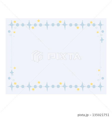 Cute Geometric Blue and Yellow Star and Circle Pattern Rectangle Frame Template Vector Illustration Cute Geometric Blue and Yellow Star and Circle Pattern Rectangle Frame Template Vector Illustration 135021751