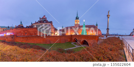 Historic building in Warsaw Poland at dawn 135022604