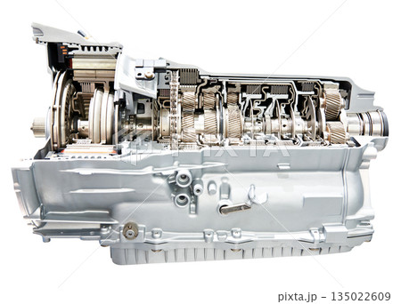 8-speed hybrid gearbox isolated white 135022609