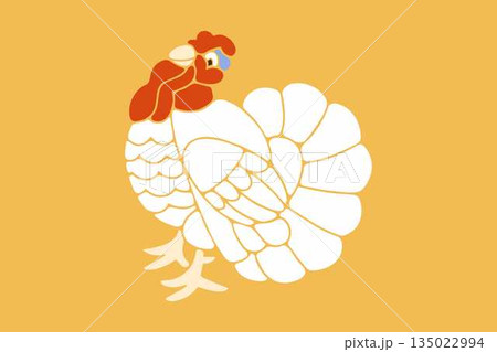 a cartoon rooster on a yellow background a cartoon rooster on a yellow background 135022994