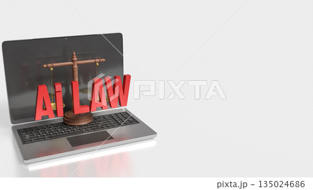 Artificial Intelligence Law and Digital Justice Concept 3d render. 135024686
