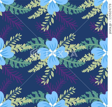 Vintage Decorative seamless pattern in classic style with small flowers, ditsy. Light silhouettes of flowers, two-color ornament in pastel colors Vintage Decorative seamless pattern in classic style with small flowers, ditsy. Light silhouettes of flowers, two-color ornament in pastel colors 135024778