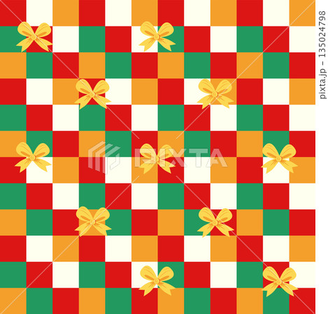 Gingham seamless vector pattern with meadow chamomile flowers and hearts. Tartan check. Cozy cute childish background in a pastel palette Gingham seamless vector pattern with meadow chamomile flowers and hearts. Tartan check. Cozy cute childish background in a pastel palette 135024798