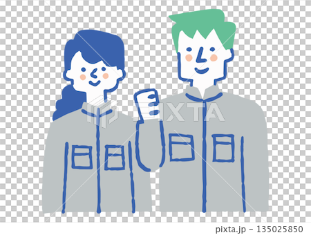 男女員工積極工作_顏色 135025850