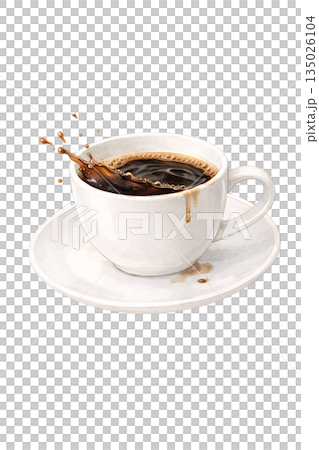 咖啡飛濺的插圖素材 135026104