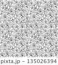 Doodle floral seamless pattern with flowers and berries vector illustration	 135026394
