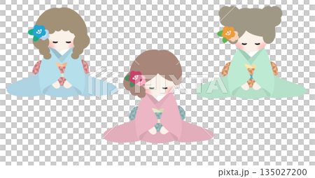着物を着た女の子たち 着物を着た女の子たち 135027200