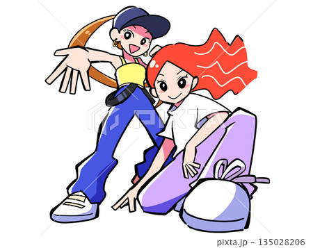 ダンスでポーズを決める女の子 ダンスでポーズを決める女の子 135028206