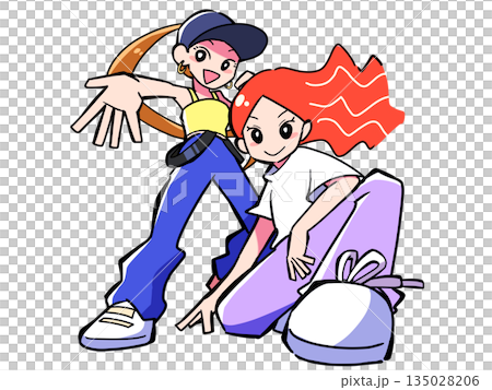 ダンスでポーズを決める女の子 ダンスでポーズを決める女の子 135028206