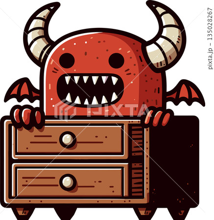 タンスから出てくる悪魔のイラスト 135028267