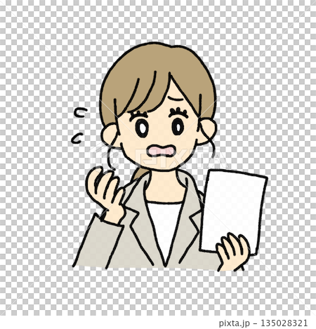 Illustration of a woman in trouble 135028321