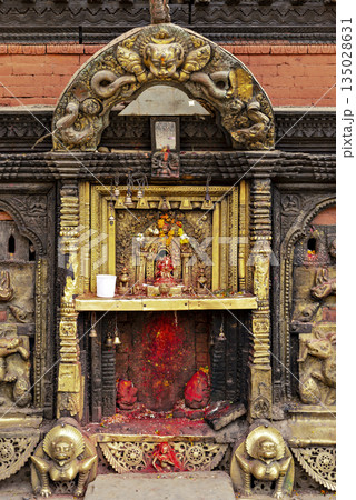 Small hindu temple at Bhaktapur Durbar Square 135028631