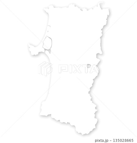 秋田県の白地図 秋田県の白地図 135028665