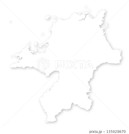 福岡県の白地図 福岡県の白地図 135028670