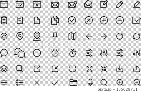 Editable line icons for calendar, UI, user interface 135028711