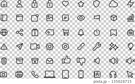 可編輯的線條圖標，適用於「我的頁面」、「使用者介面」和「使用者介面」。 135028715