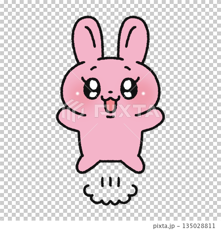 Cute jumping rabbit 135028811