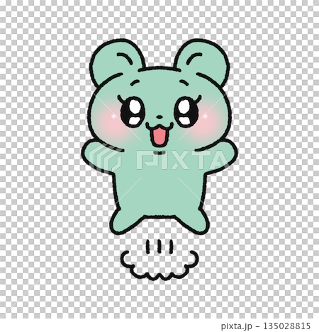 Cute bear jumping 135028815